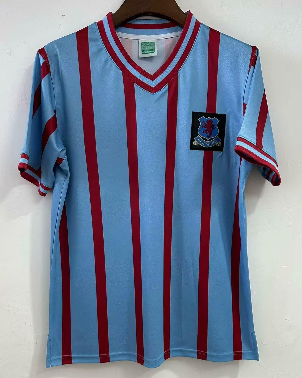 AAA Quality Aston Villa 1957 Away Blue/Red Soccer Jersey